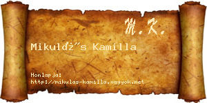 Mikulás Kamilla névjegykártya