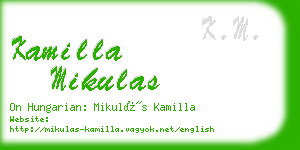 kamilla mikulas business card